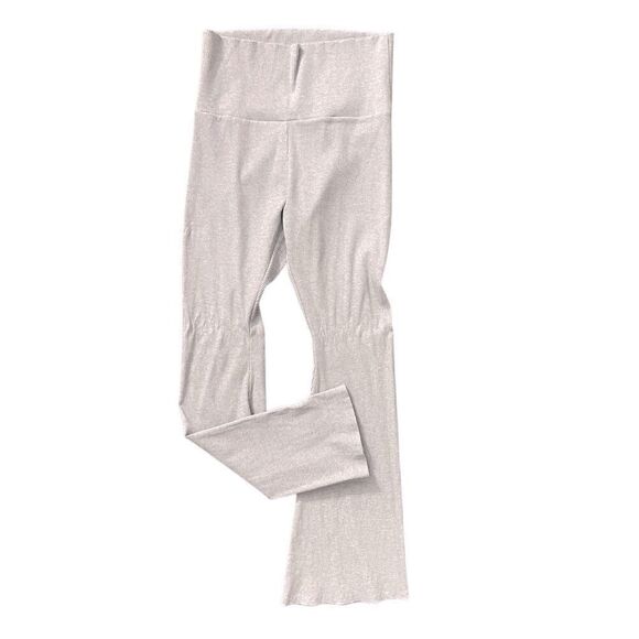 Forever 21 Gray Ribbed High Rise Flare Leggings L – Wide Waistband Rayon/Spandex - Picture 11 of 11